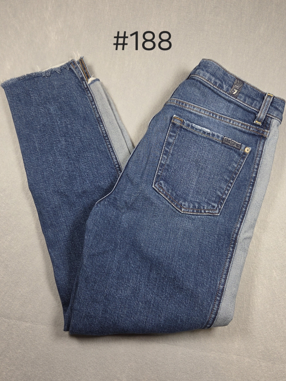 7 For All Mankind Two-Tone Side Panel Cropped Jeans